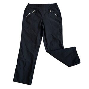 Jamie Sadock Womens Sz 8 Black Lightweight Stretch Golf Pants Zipper Details